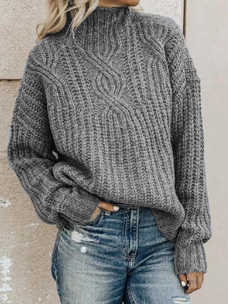 Stilla | Turtleneck Twist Solid Strikket Trøje