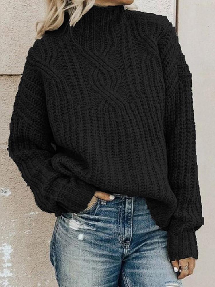 Stilla | Turtleneck Twist Solid Strikket Trøje
