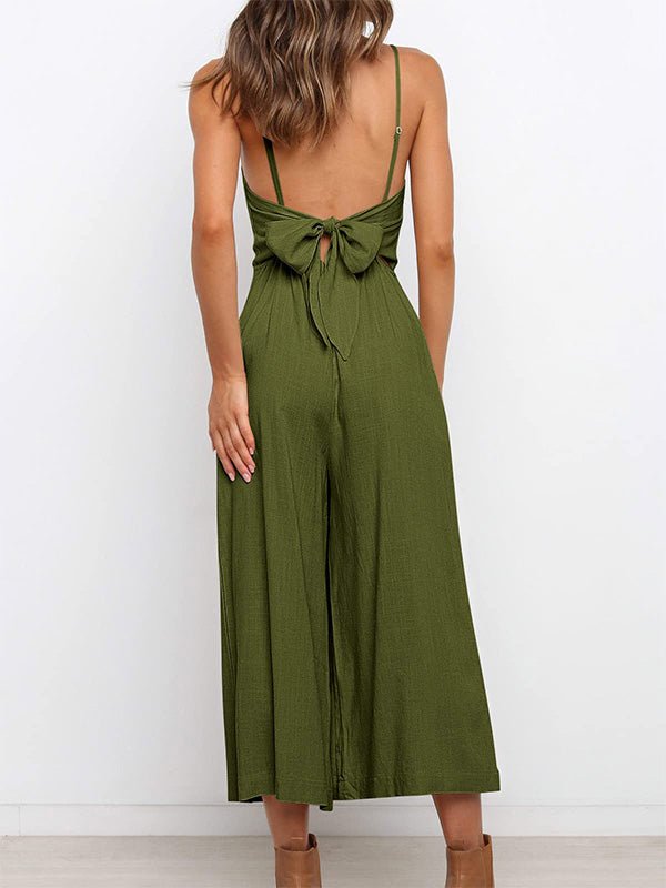 Stilla | Dame Jumpsuits Solid Sling Offentlig Ryg Uden Ærmer Jumpsuit