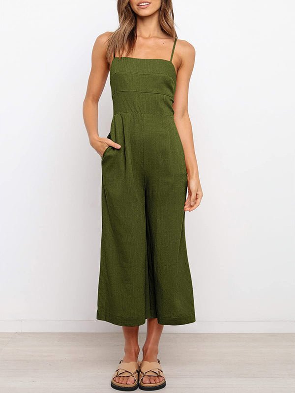 Stilla | Dame Jumpsuits Solid Sling Offentlig Ryg Uden Ærmer Jumpsuit