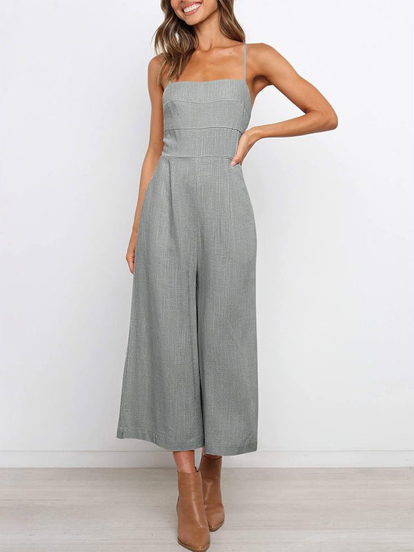 Stilla | Dame Jumpsuits Solid Sling Offentlig Ryg Uden Ærmer Jumpsuit