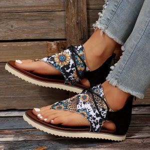 Stilla | Sandaler Med Solskinstryk Panterprint Og Batikmønster