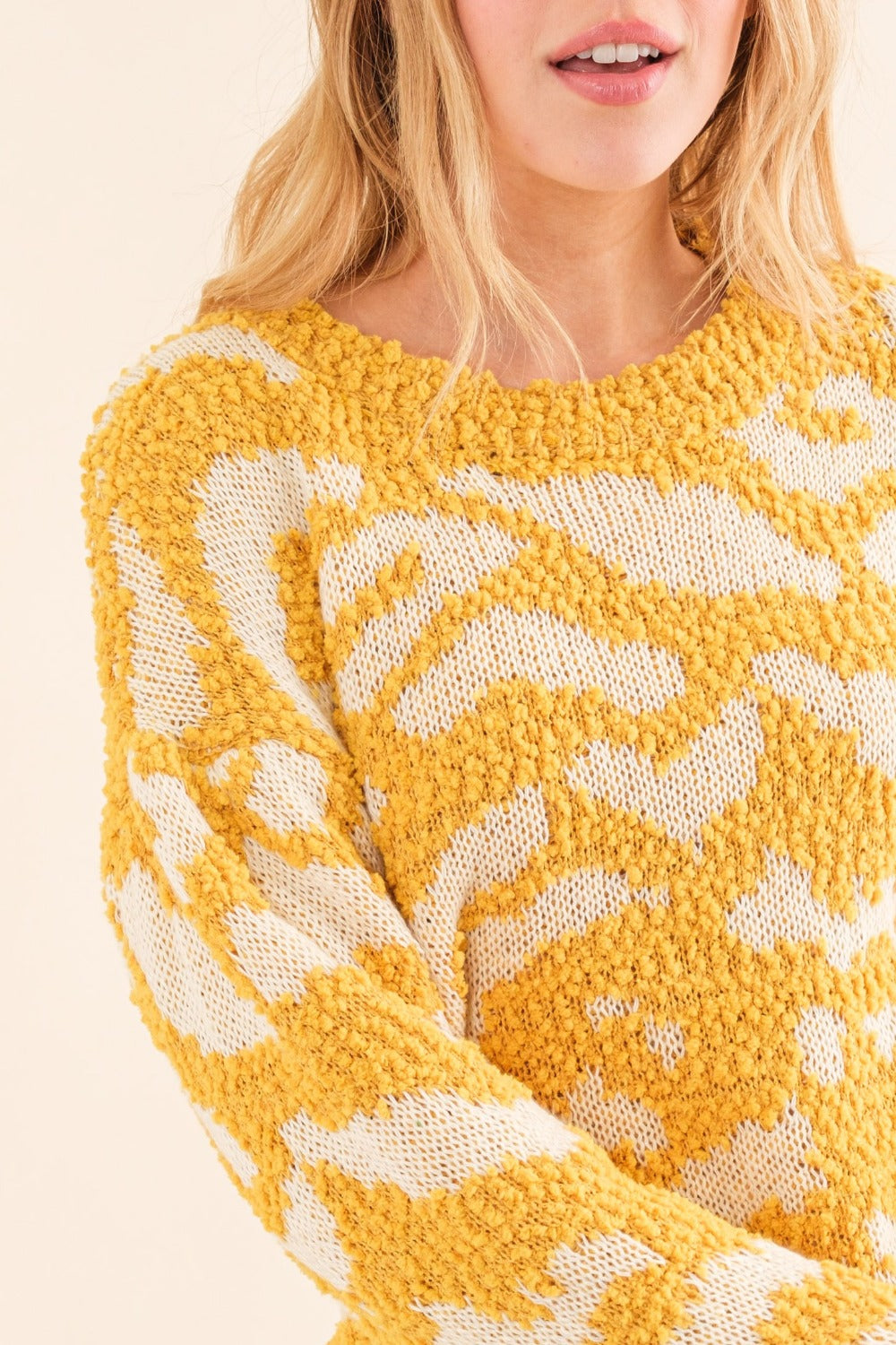 Stilla | The Why Fuld størrelse tekstureret mønster kontrast sweater