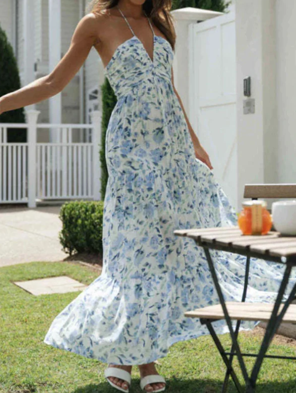 Stilla | Boho Sommerkjole I Silke Gazebo Med Stropper