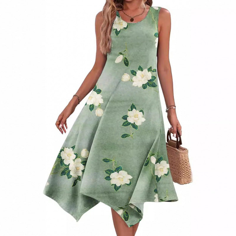 stilla-chic-fashion-printed-aermeloes-uregelmaessig-kant-kjole_1.jpg Stilla | Chic Fashion Printed Ærmeløs Uregelmæssig Kant Kjole