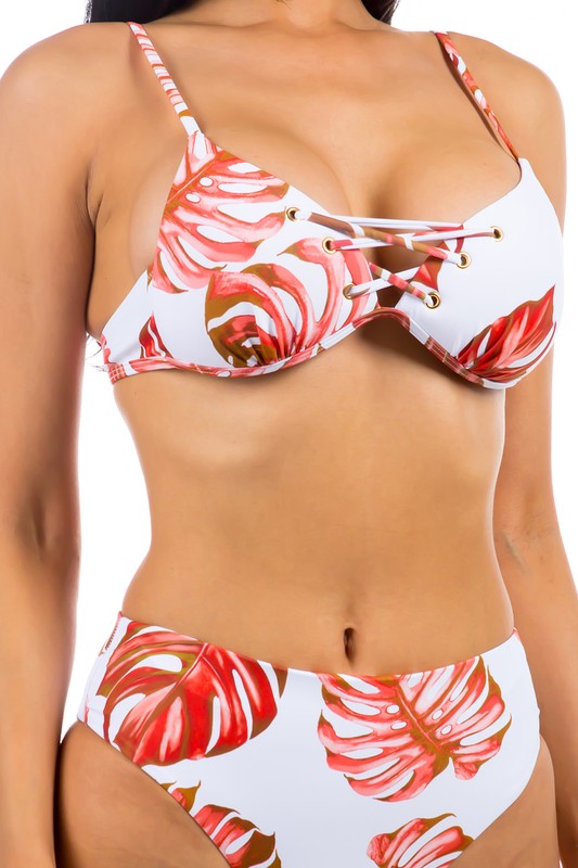 Stilla | Piece Tropical Leave Print Bikini på udsalg