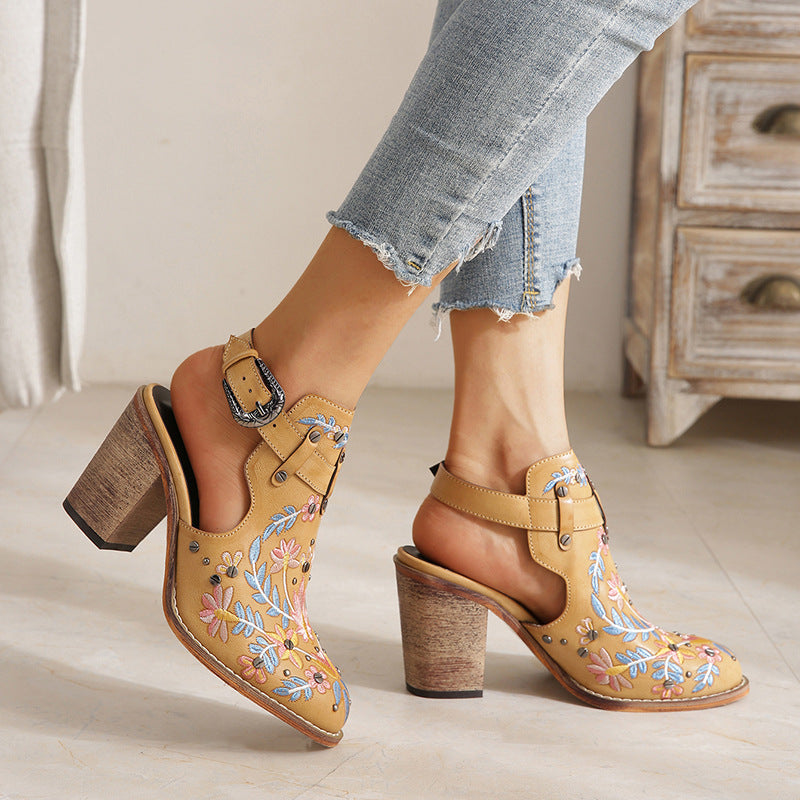 Stilla | Broderie Florale Sko Mode