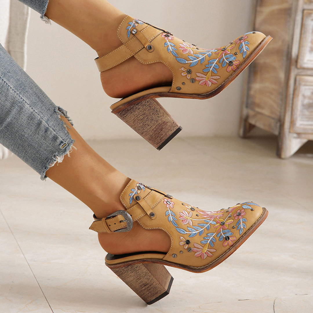 Stilla | Broderie Florale Sko Mode