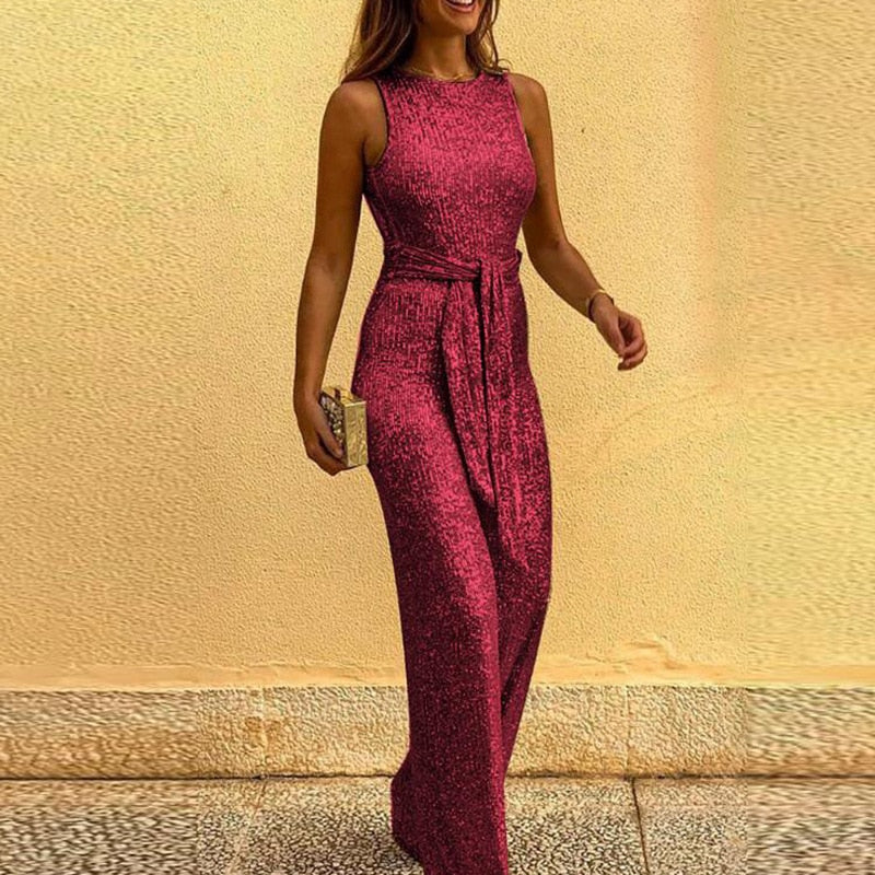 Stilla | Forførende Jumpsuit Glimmer Åbne Skuldre Og Ryg