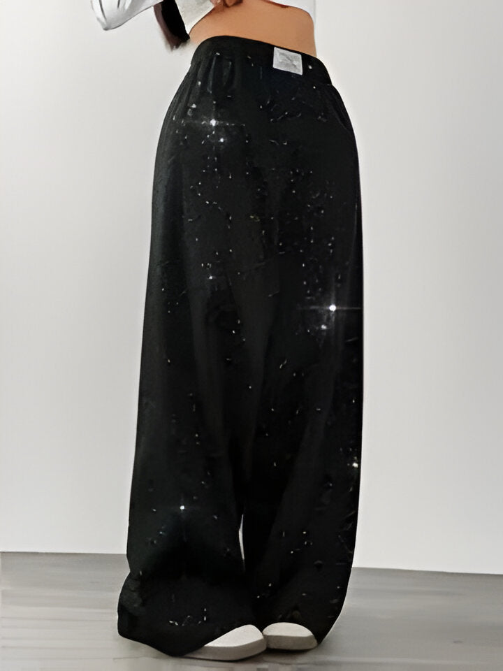 Stilla | Kvinder Casual Stjernespækket Galaxy Print Bred Ben Mode