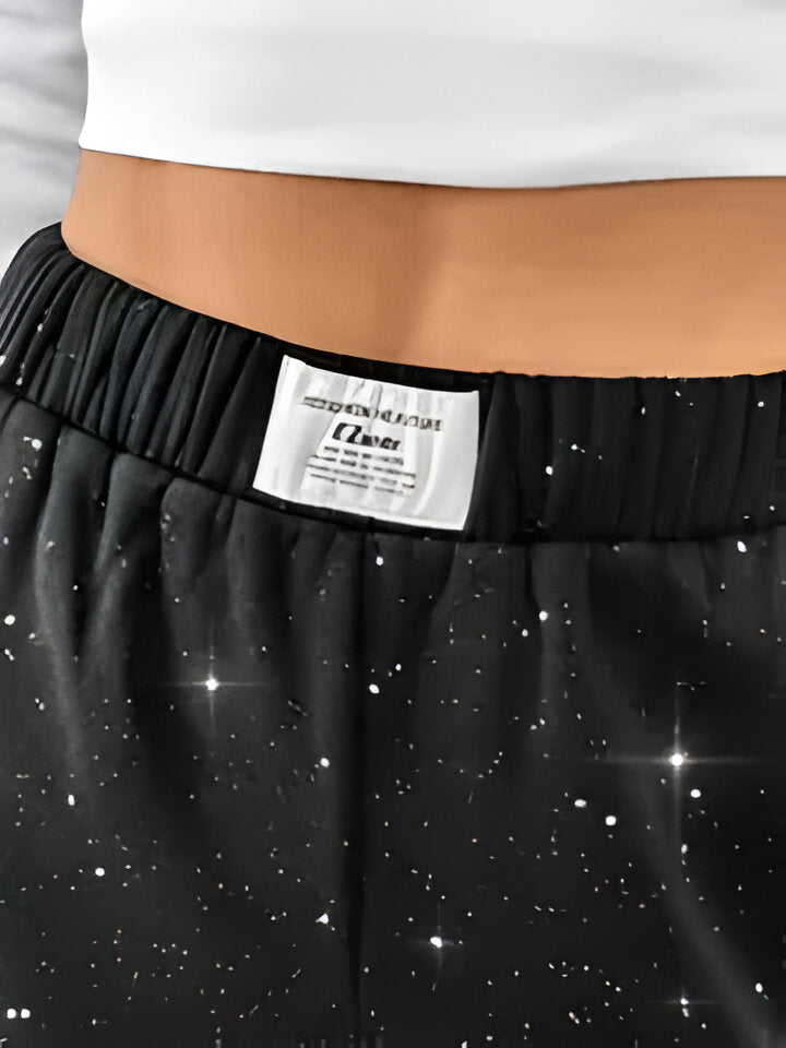 Stilla | Kvinder Casual Stjernespækket Galaxy Print Bred Ben Mode