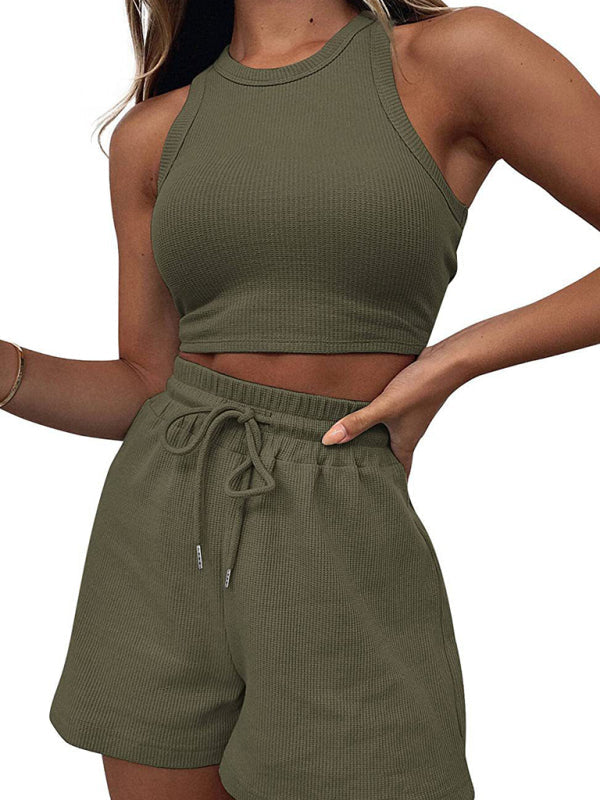 Stilla | Kvinder nye løse ensfarvede afslappede ærmeløse jumpsuit Online Hot Salg