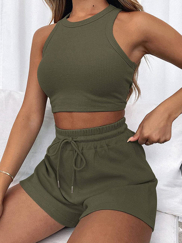 Stilla | Kvinder nye løse ensfarvede afslappede ærmeløse jumpsuit Online Hot Salg