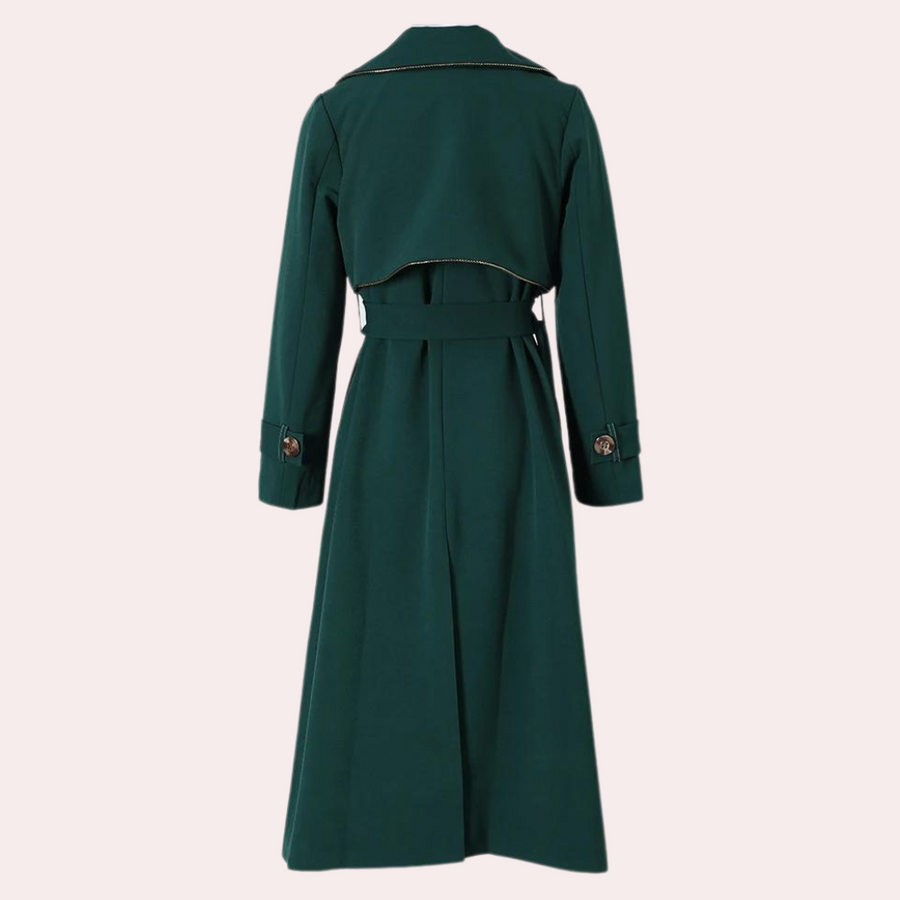 Stilla | Elegant Lang Kvinde Frakke Med Revers Mode