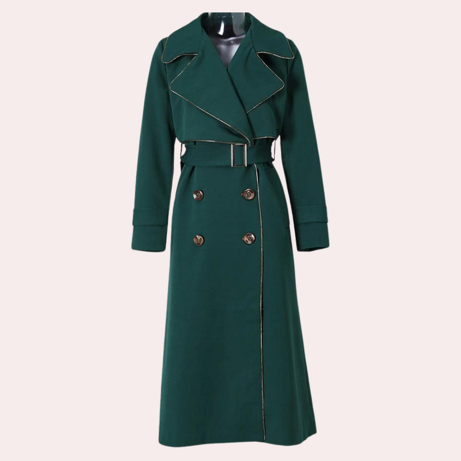 Stilla | Elegant Lang Kvinde Frakke Med Revers Mode