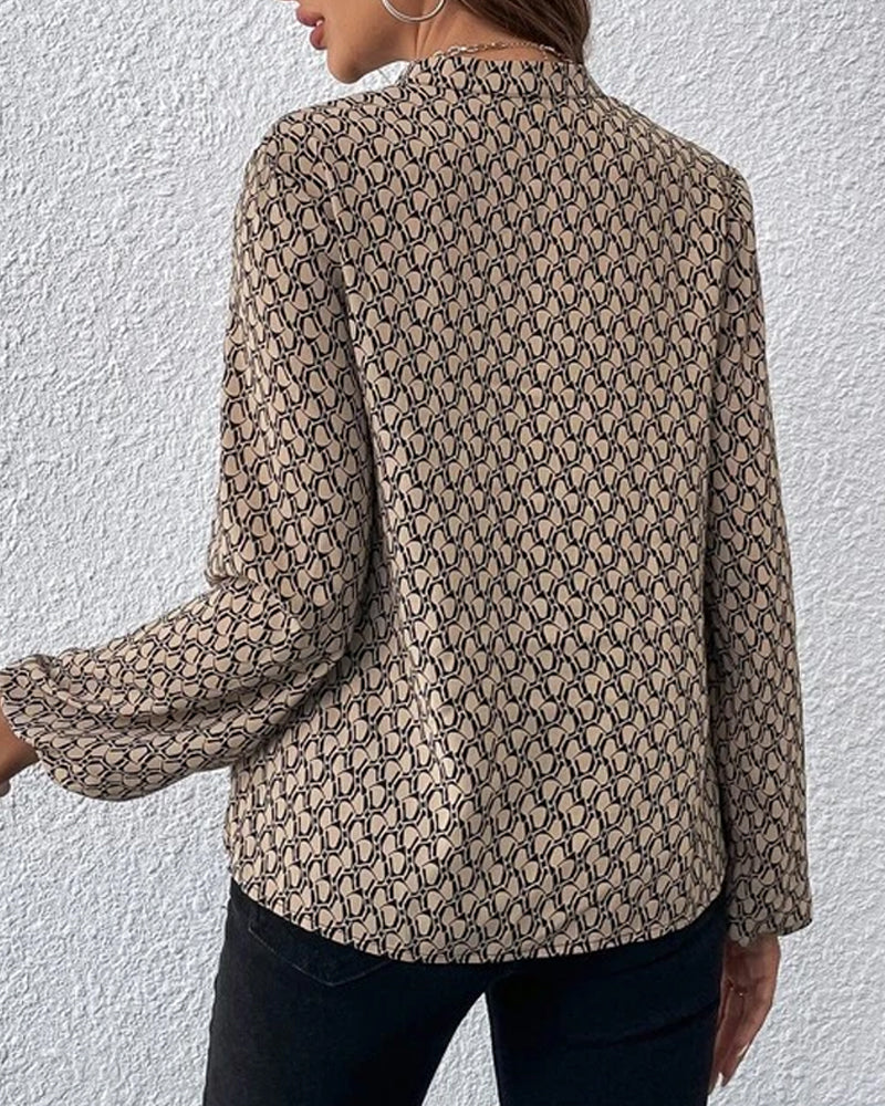 Stilla | Stil Og Komfort Larissa's: Unik Bluse Medtryk Og Puffede Ærmer