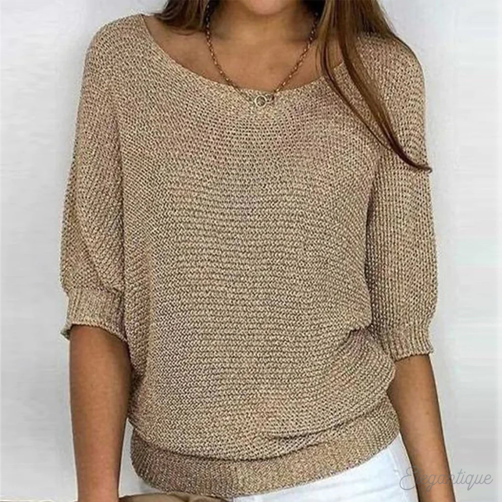 Stilla | Kreidefarbenes Oberteil mit minimalistischem Stil Hot på udsalg