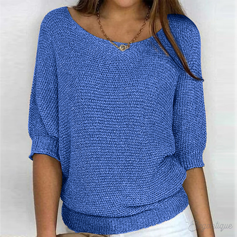 Stilla | Kreidefarbenes Oberteil mit minimalistischem Stil Hot på udsalg