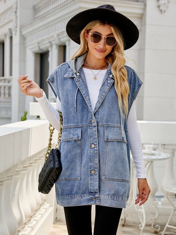 Stilla | Ny denimvest sommermode-trend denim uden ærmer vest
