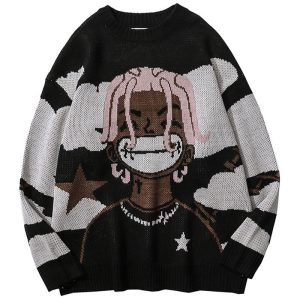 Stilla | Grafisk Strik Sweater