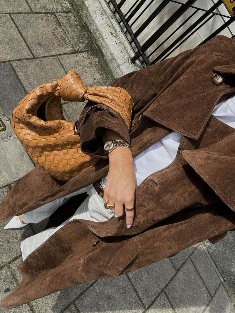 Stilla | Vegetabilsk Suede Læder Trench Coat Mode