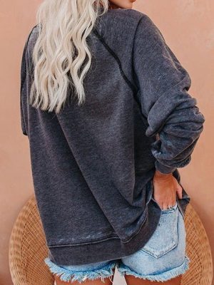 Stilla | Dame T-shirts Trykt Rund Hals Lange Ærmer Afslappet T-shirt Online Hot Salg