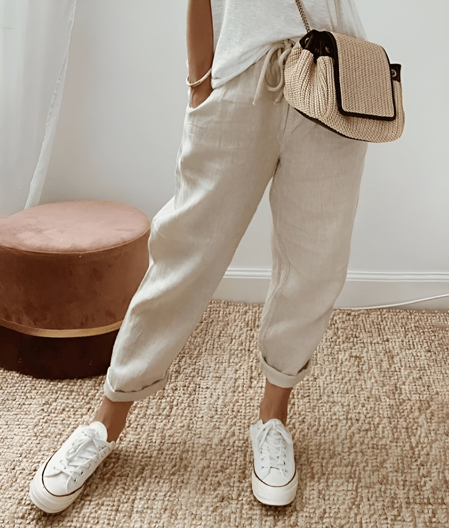 Stilla | Elegante Bomulds Linned Bukser