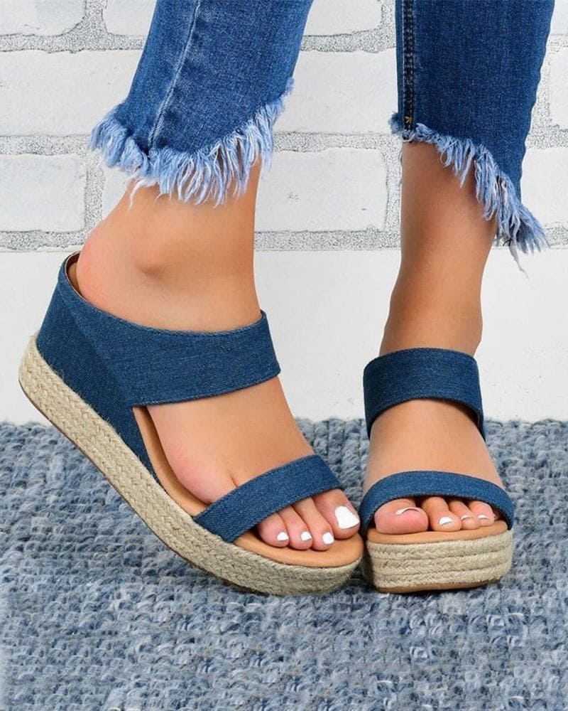 Stilla | Ferie-sandaler Med En Péeledsål Af Halmsåd