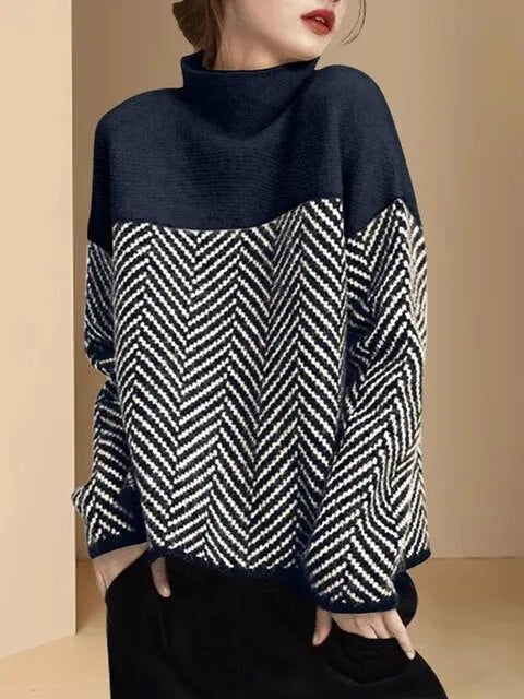 Stilla | Blød og Splittet Pullover Med Halv Højde