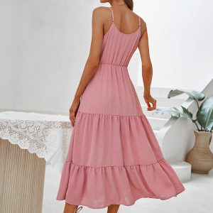 Stilla | Boho Midikjole Med Halter Og Høj Talje