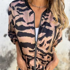 Stilla | Bomberjakke Med Revner Og Zebra Print Til Damer