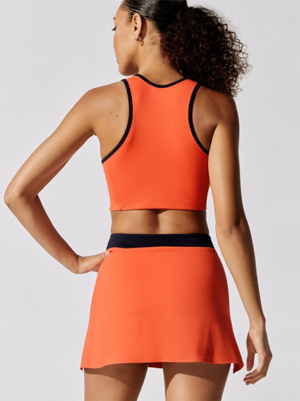 Stilla | Orange Racerback Sport Bh Med Kontrastdetalje