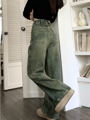 Stilla | Bukser Dame Baggy Denim Jeans Trendy Retro Design