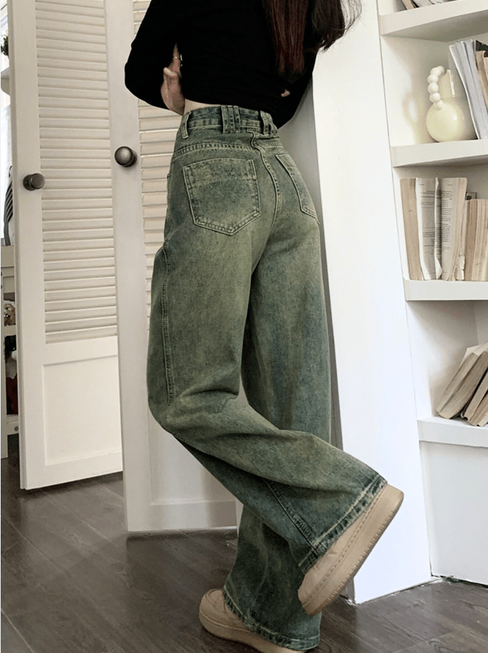Stilla | Bukser Dame Baggy Denim Jeans Trendy Retro Design