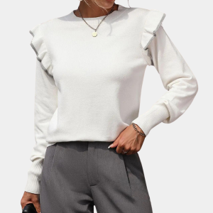 Stilla | Elegante Trøje Med Ruffles Til Kvinder