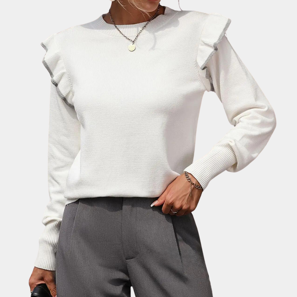 Stilla | Elegante Trøje Med Ruffles Til Kvinder