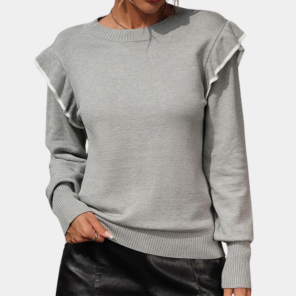 Stilla | Elegante Trøje Med Ruffles Til Kvinder