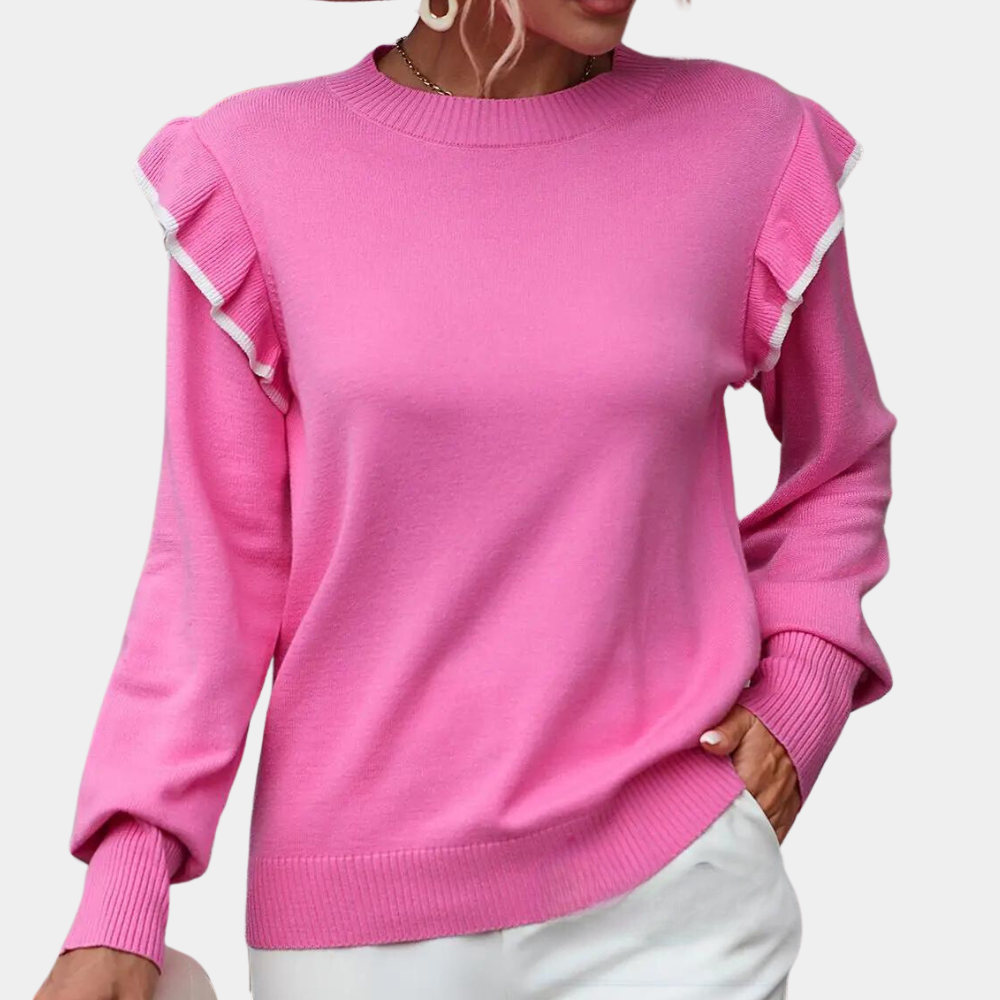 Stilla | Elegante Trøje Med Ruffles Til Kvinder