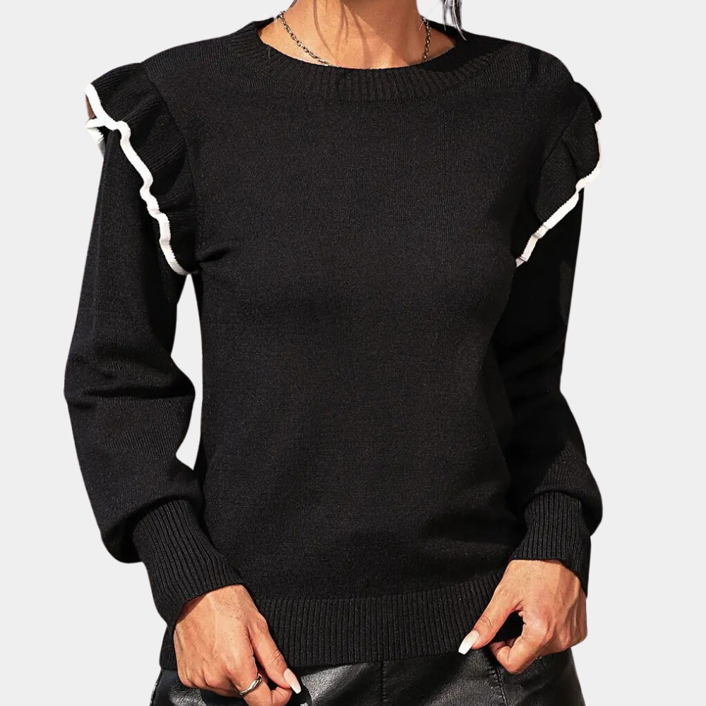 Stilla | Elegante Trøje Med Ruffles Til Kvinder