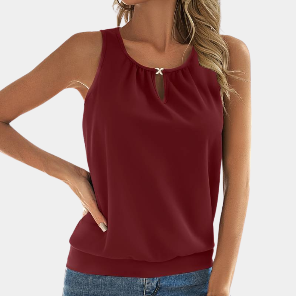 Stilla | Elegant Ærmeløs Damebluse Online salg