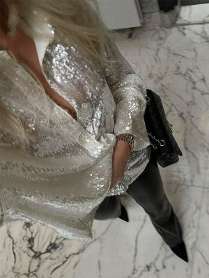 Stilla | Oversize Glimmer Skjortekjole Til Damer, Egnet Til Fester Og Elegant