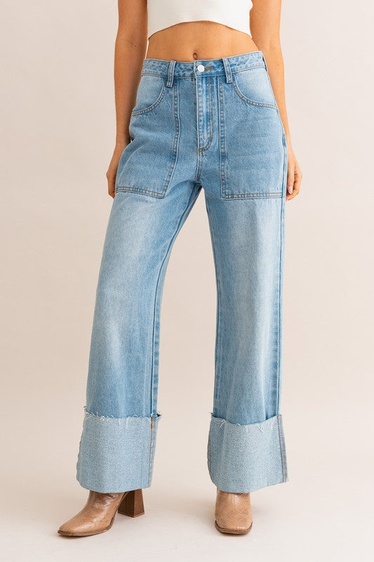 Stilla | Talje Bred Ben Cuffed Jeans Mode
