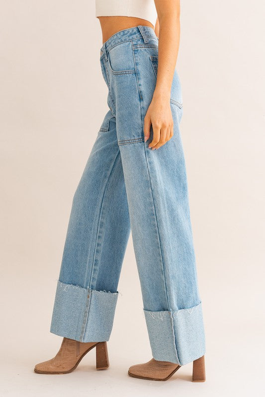 Stilla | Talje Bred Ben Cuffed Jeans Mode