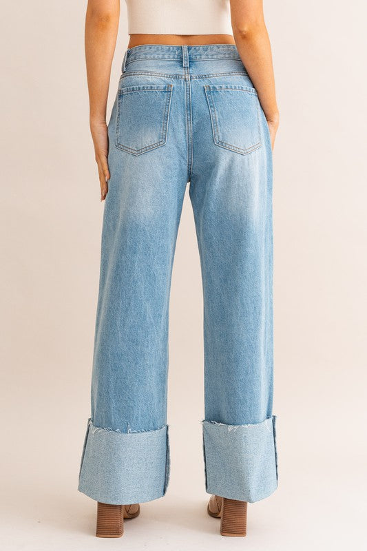 Stilla | Talje Bred Ben Cuffed Jeans Mode