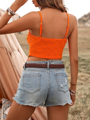 Stilla | Ruffled Eyelet V-Hals Cami