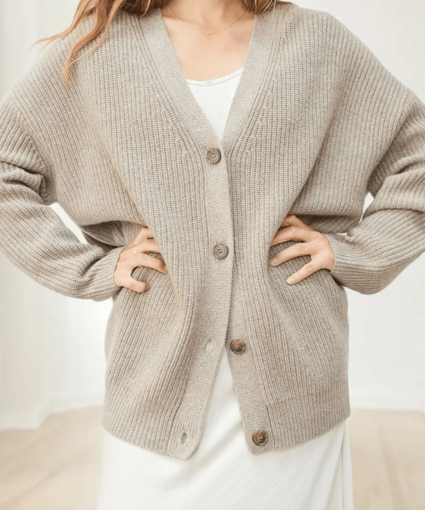 Stilla | Cocoon Strikjakke Vest Behagelig Elegant Damepullover