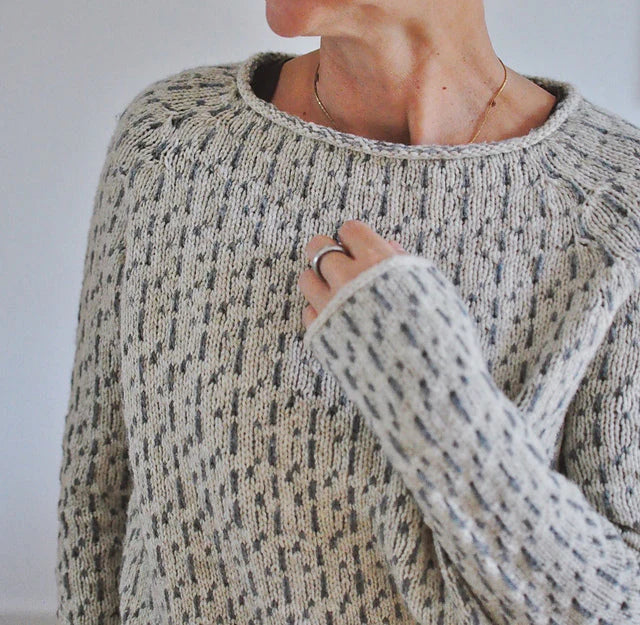 Stilla | Striksweater med Mønsterdetaljer Akryl & Bomuld Blød & Varm Online salg