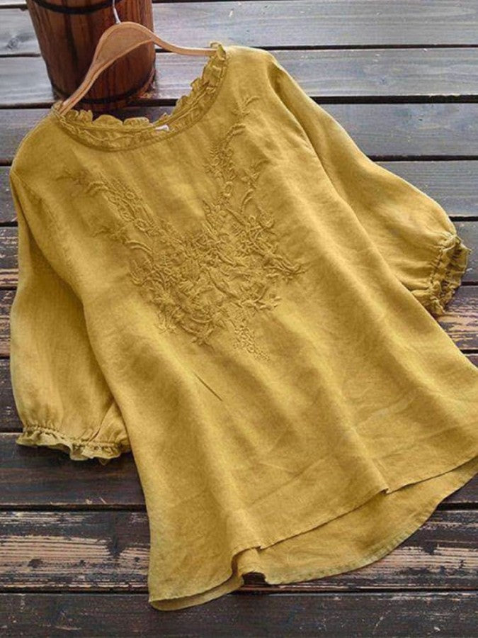 Stilla | Damer Tanktop Med Broderet Design