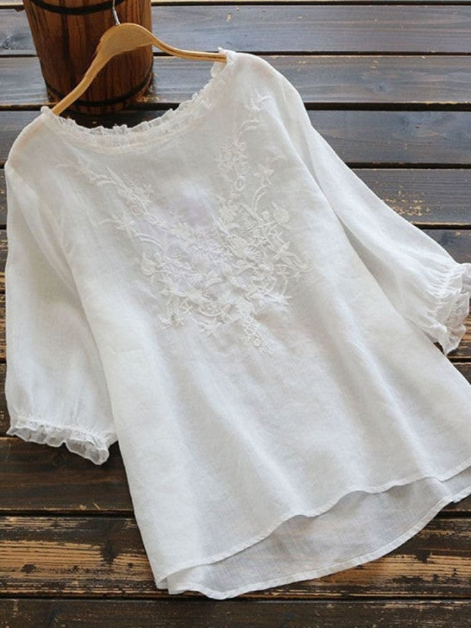 Stilla | Damer Tanktop Med Broderet Design