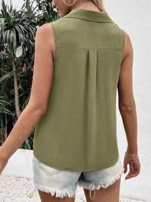 Stilla | Plus size Johnny-krave Button-Up Tank